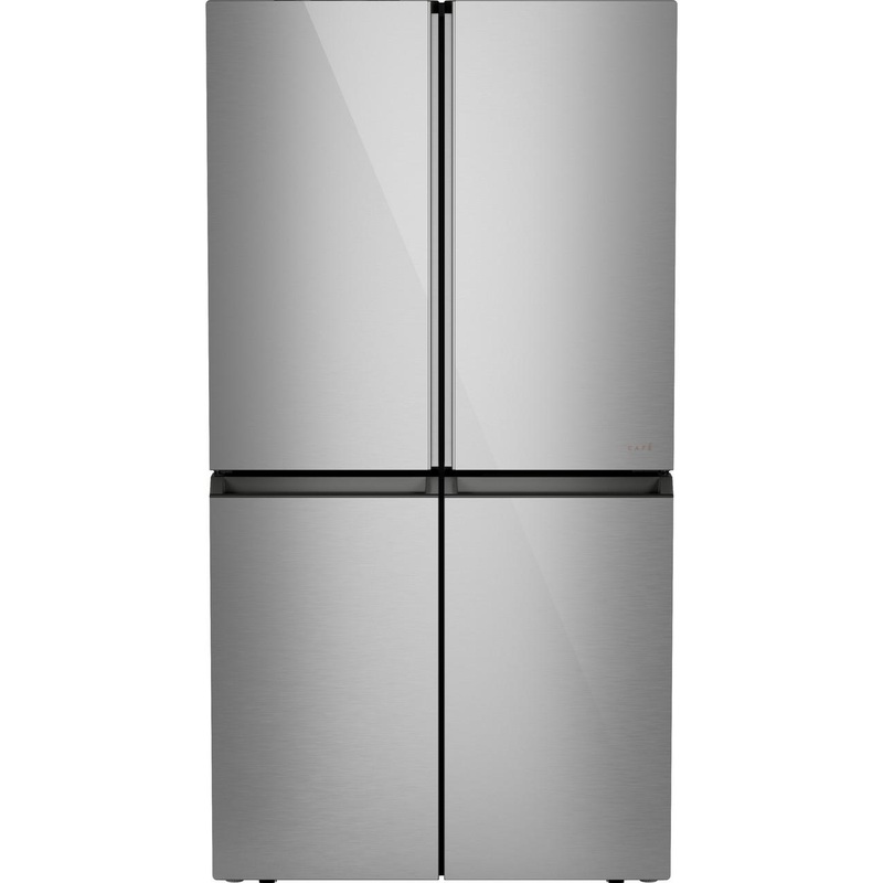 Cafe CAE28DM5TS5 Caf Energy Star 27.4 Cu. Ft. Smart Quad-Door Refrigerator In Platinum Glass With Dual-Dispense Autofill Pitcher