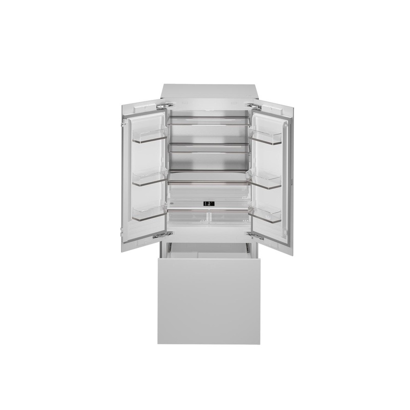 Bertazzoni REF36FDBZPNV24 36 Inch Built-In French Door Refrigerator With Ice Maker And Internal Water Dispenser Panel Ready