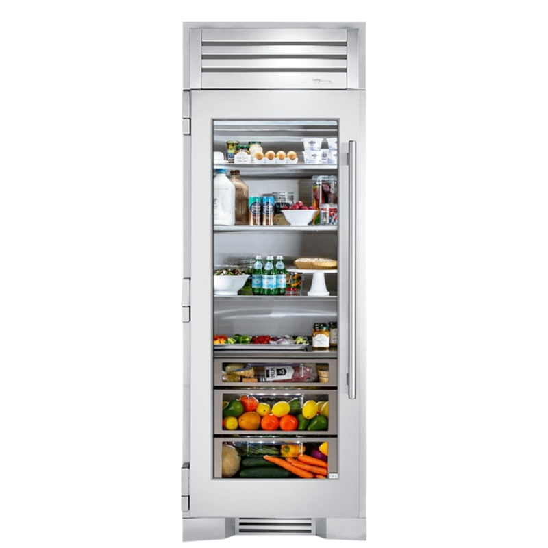 True Residential TR30REFLSGC 30 Inch Stainless Glass Door Left Hinge Refrigerator Column