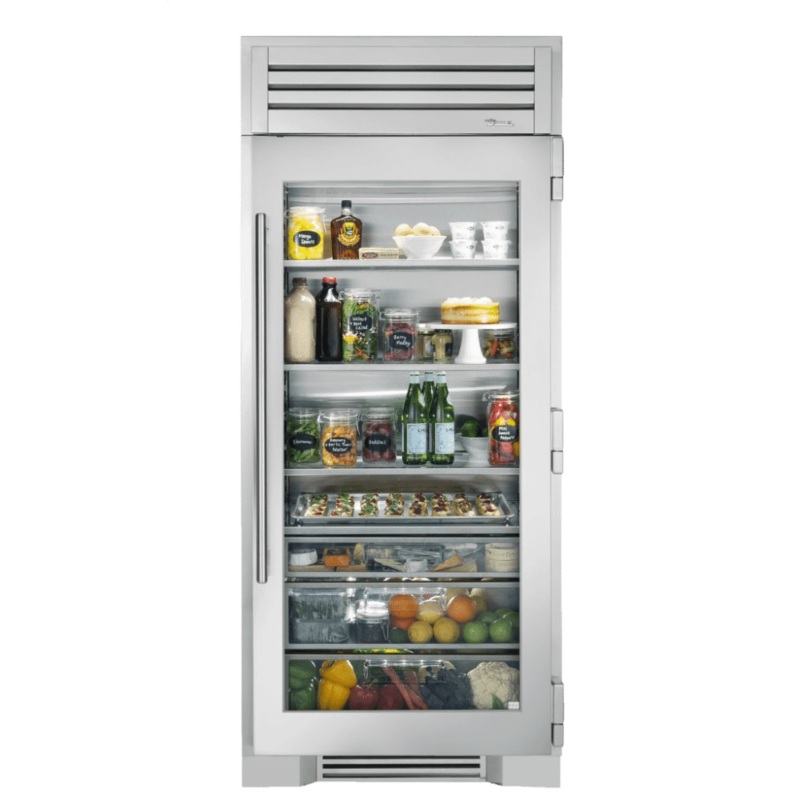 True Residential TR36REFRSGC 36 Inch Stainless Glass Door Right Hinge Refrigerator Column