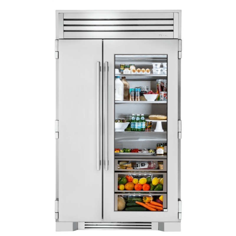 True Residential TR48SBSSGC 48 Inch Stainless Glass Door Side-By-Side