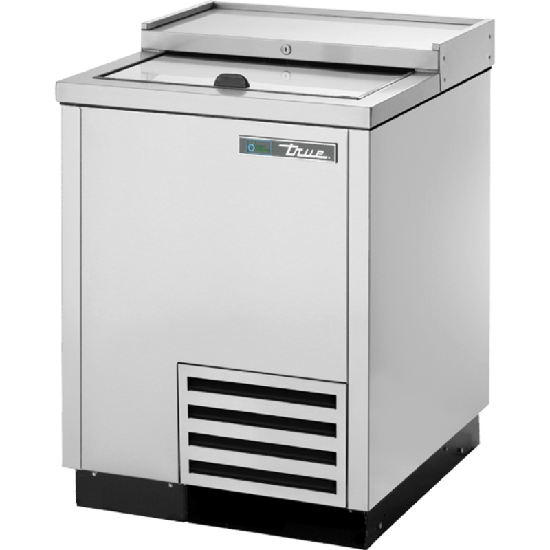 True Manufacturing Commercial TD247SHC Solid Slide Lid Stainless Steel Deep Well Horizontal Bottle Cooler With Hydrocarbon Refrigerant