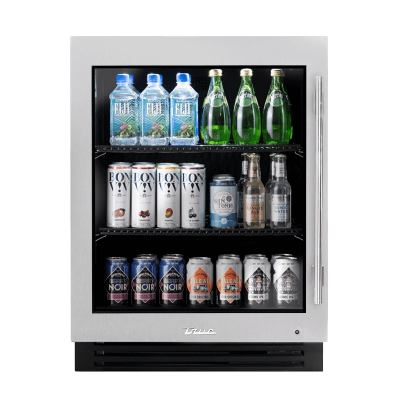 True Residential TURADA24LGAS 24 Inch Stainless Glass Door Left Hinge Ada Height Undercounter Refrigerator