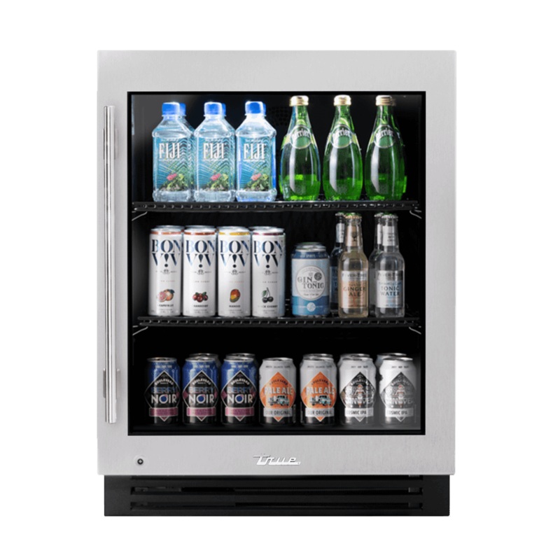 True Residential TURADA24RGAS 24 Inch Stainless Glass Door Right Hinge Ada Height Undercounter Refrigerator