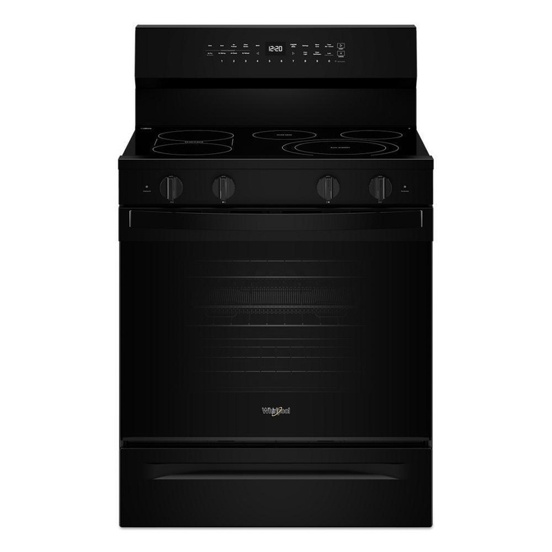 Whirlpool WFES7530RB 30-Inch Smart Electric Smart Range With Air Cooking Technology, No Preheat Air Fry, High Speed Preheat Oven, Wipeclean Coating, And Steam/Self Clean