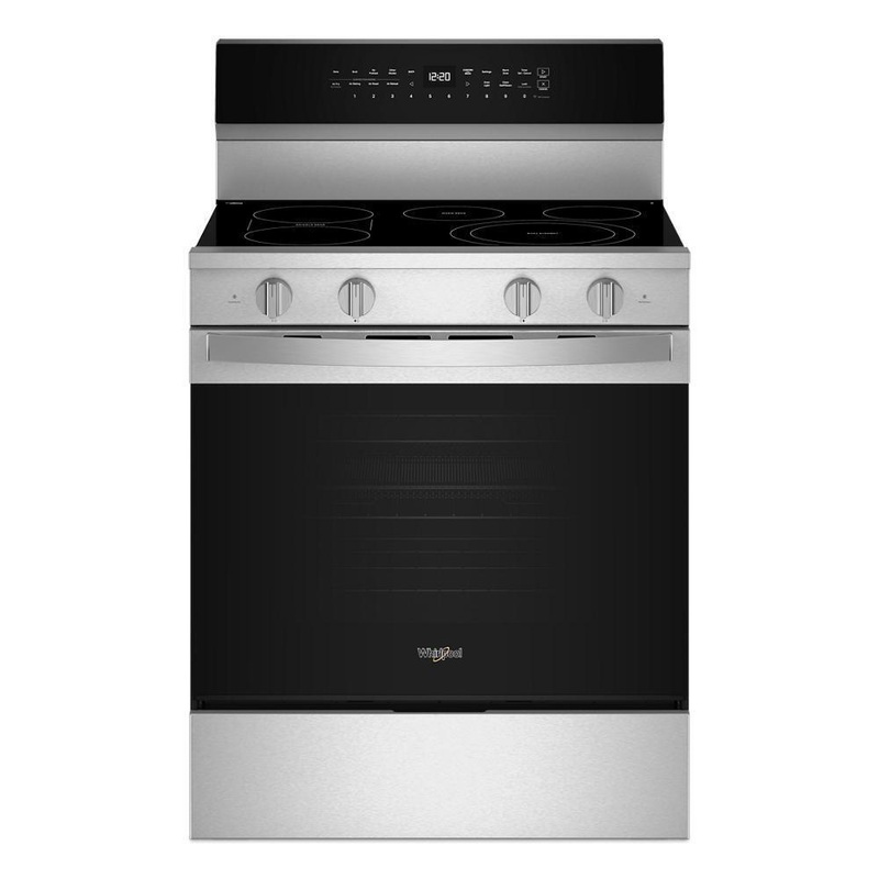 Whirlpool WFES7530RZ 30-Inch Smart Electric Smart Range With Air Cooking Technology, No Preheat Air Fry, High Speed Preheat Oven, Wipeclean Coating, And Steam/Self Clean
