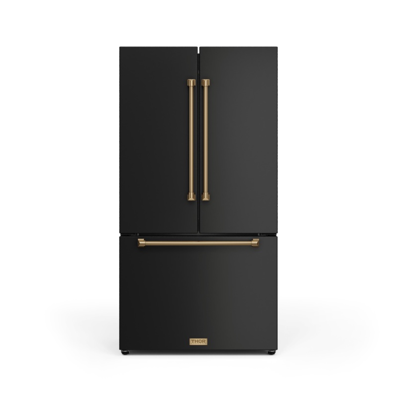 Thor Kitchen RF3621CTD00BRZ 36 Inch 20.3 Cu Ft French Door Counter Depth Refrigerator With Ice Maker In Black/Bronze Gordon Ramsay Series - Rf3621Ctd00-Brz