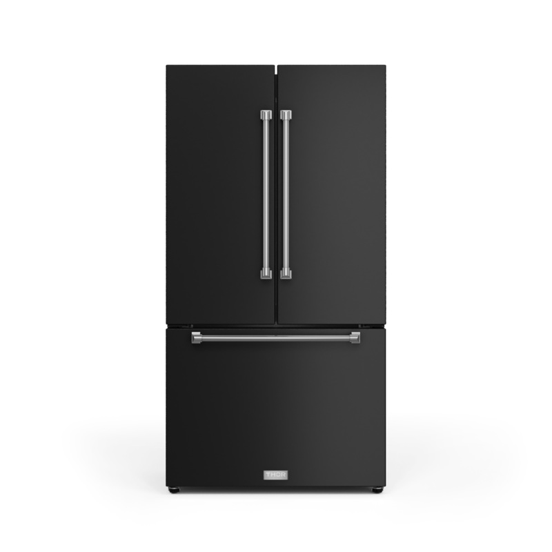 Thor Kitchen RF3621CTD00SS 36 Inch 20.3 Cu Ft French Door Counter Depth Refrigerator With Ice Maker In Black/Stainless Steel Gordon Ramsay Series - Rf3621Ctd00-Ss