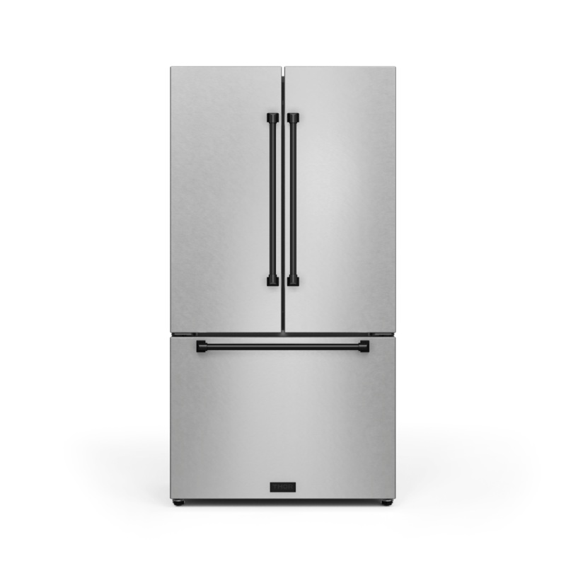 Thor Kitchen RF3621CTD99BLK 36 Inch 20.3 Cu Ft French Door Counter Depth Refrigerator With Ice Maker In Stainless Steel/Black Gordon Ramsay Series - Rf3621Ctd99-Blk