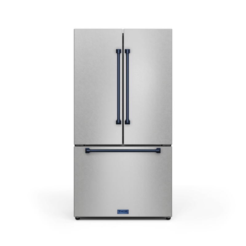Thor Kitchen RF3621CTD99BLU 36 Inch 20.3 Cu Ft French Door Counter Depth Refrigerator With Ice Maker In Stainless Steel/Navy Blue Gordon Ramsay Series - Rf3621Ctd99-Blu