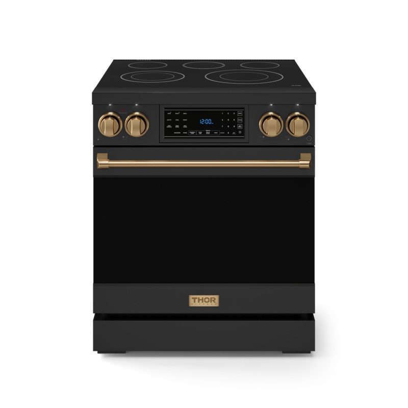 Thor Kitchen RSE30BBRZ 30 Inch Professional Electric Range With Tilt Panel Touch Control In Black/Bronze Gordon Ramsay Series - Rse30B-Brz