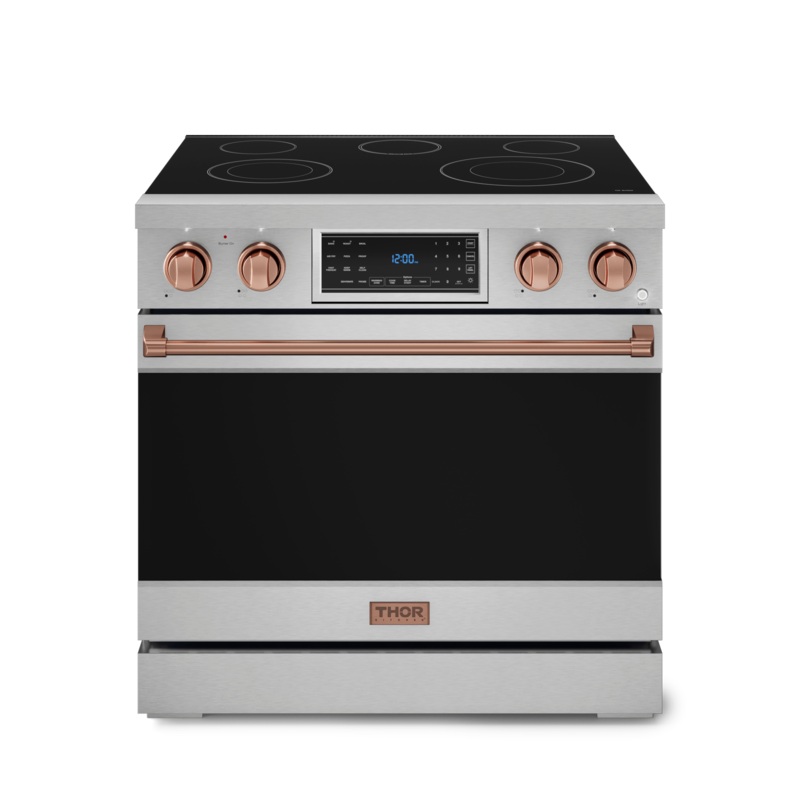 Thor Kitchen RSE36RSG 36 Inch Professional Electric Range With Tilt Panel Touch Control In Stainless Steel/Rose Gold Gordon Ramsay Series - Rse36-Rsg